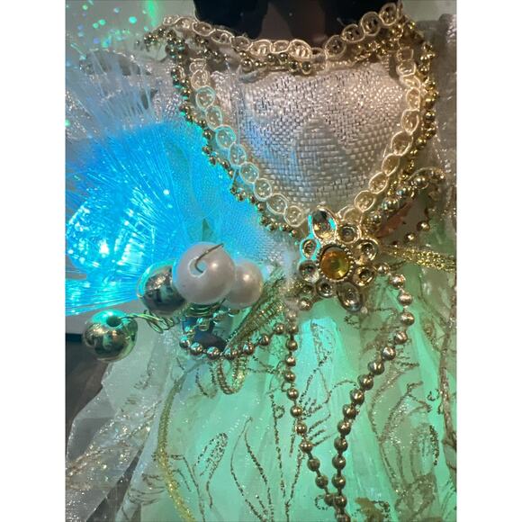 Fiber Optic CHRISTMAS African American 12” Ceramic Angel Tree Topper Plug In - Picture 7 of 10